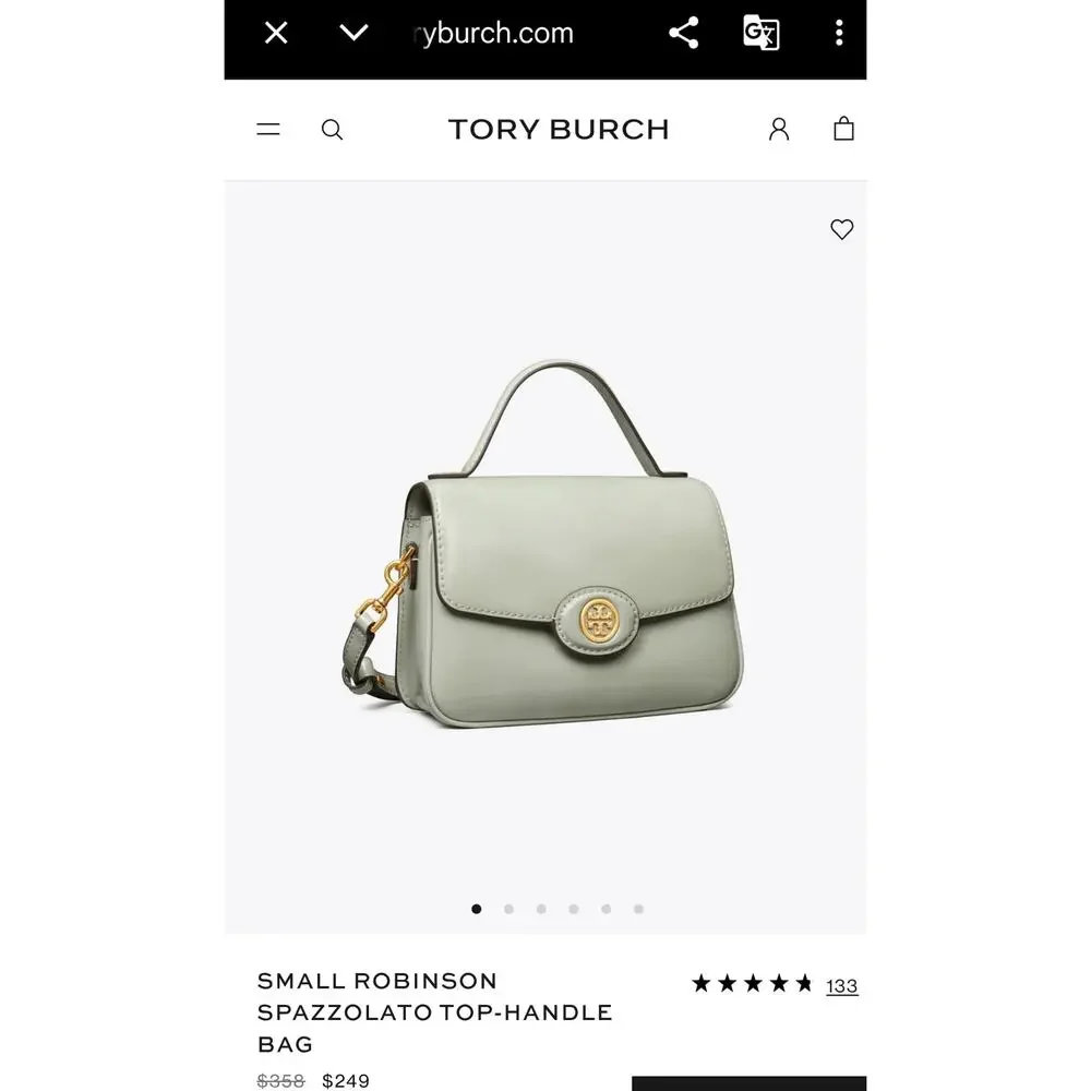 Tory Burch Small Robinson Spazzolato Top-Handle Bag Blush Pink
